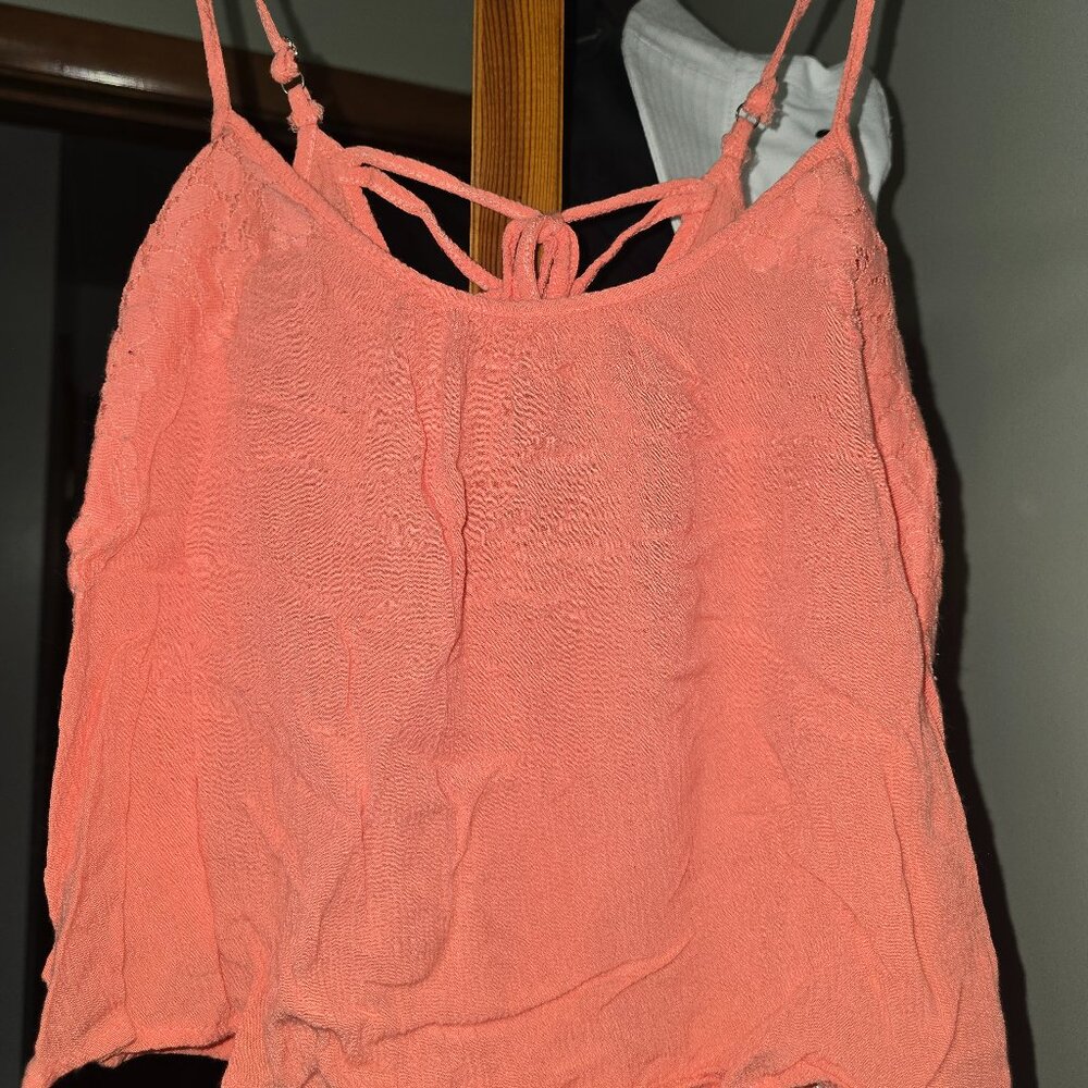 Pink lace tank